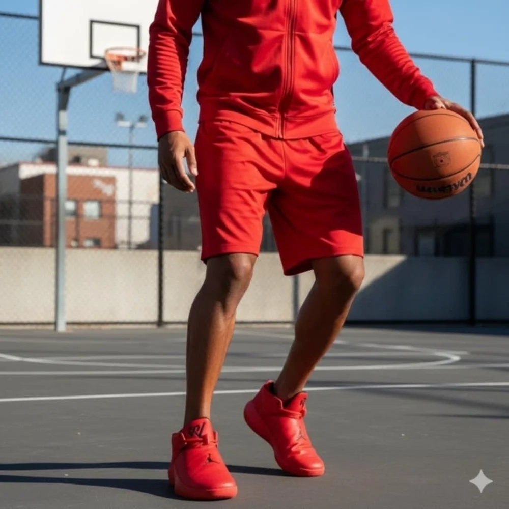 Jordan Men's Bright Red Athletic Shoes